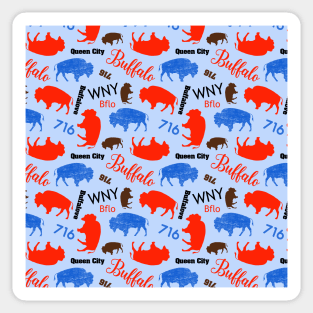 Buffalo New York WNY 716 BuffaLove Pattern Sticker